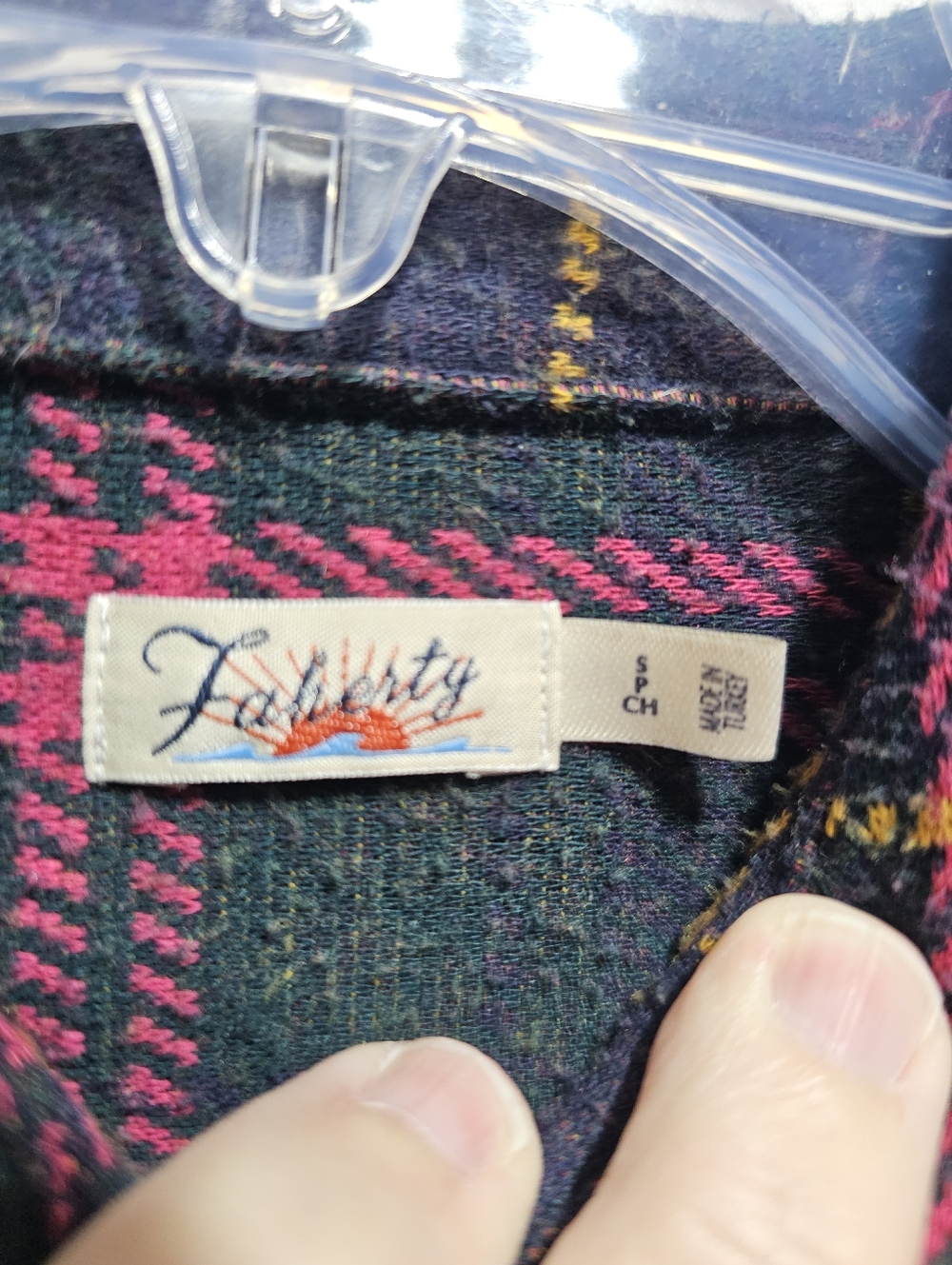 Faherty Women's Legend Sweater Shirt Size Small Outer Limits Plaid Shacket Soft. - Picture 8 of 12